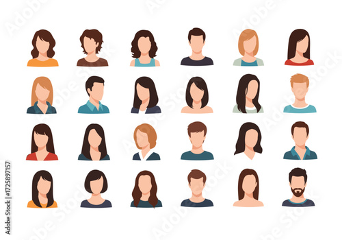 A Diverse Collection of People Icons Representing Various Individuals