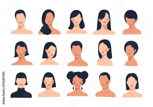 Collection of diverse avatars representing different people and skin tones.
