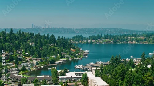 Wallpaper Mural A scenic view of lake washington with the seattle skyline in the distance Torontodigital.ca