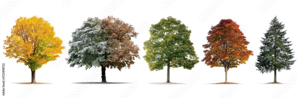 Obraz premium Four Seasons Depicted by Trees