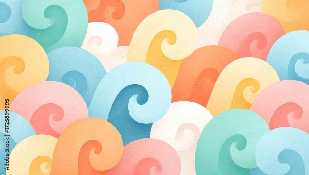 Colorful wave pattern with a lot of different colors. The colors are bright and cheerful Colorful wave pattern with a lot of different colors. The colors are bright and cheerful