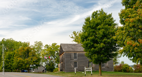 Old Hay Bay Church, a National Historic Site of Canada, is located in Adolphustown, Ontario