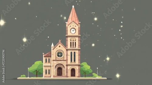 Illustration of church building
