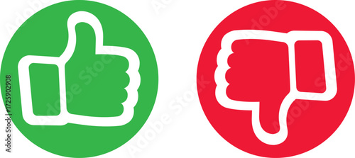 Circle Hand Gesture pros and cons. advantages disadvantages tick cross yes no ok true false correct wrong list template with thumbs up and down. transparent png and vector illustration