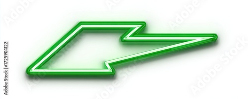 Neon green stylized lightning bolt or arrow graphic