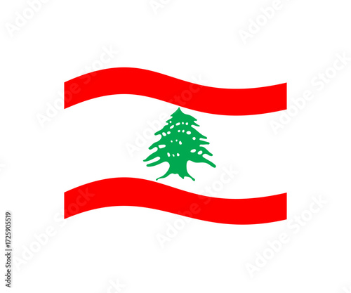Lebanon waving flag icon. Official national flag of Lebanon vector design and illustration.