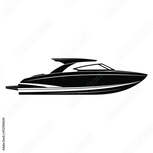 Sleek silhouette of a modern speedboat