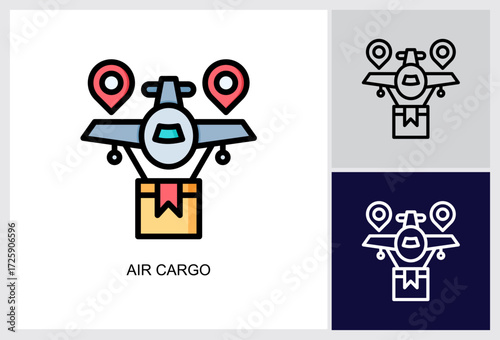 Air Cargo icon Multi Style Vector Illustration 