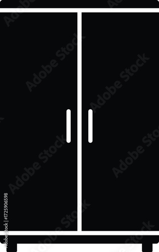 Vector art of black silhouette of a wardrobe