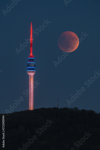 The Aval Tower with the bloody moon in the background...