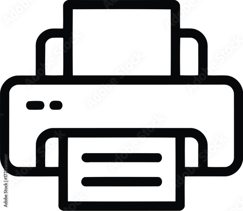 printer icon with paper sheet office equipment vector illustration isolated on white background