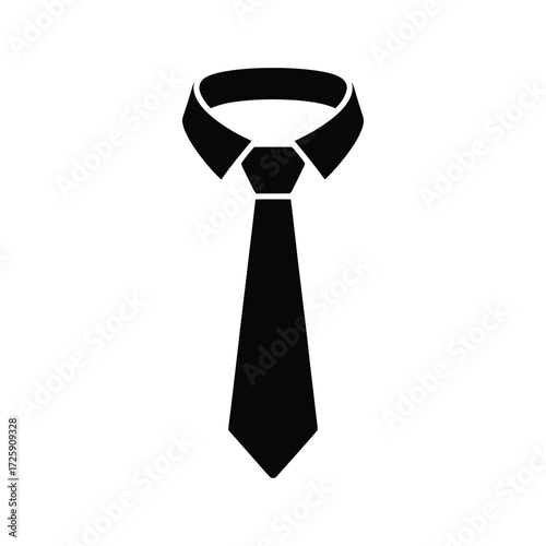 Classic black tie and collar icon