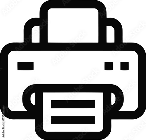 printer icon with paper sheet office equipment vector illustration isolated on white background