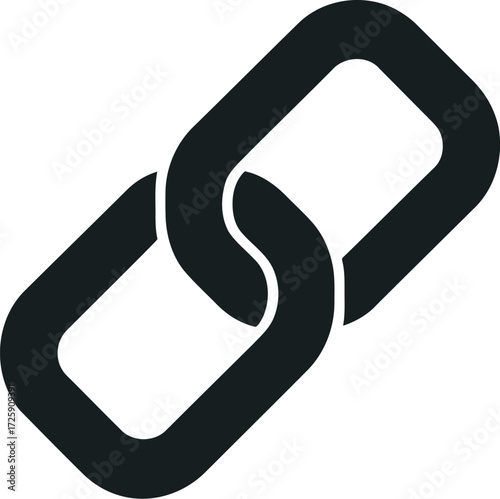 simple black chain link connection icon vector illustration on white background