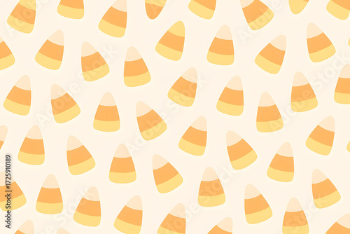 seamless pattern of candy corn in soft pastel tones, playful repeat
