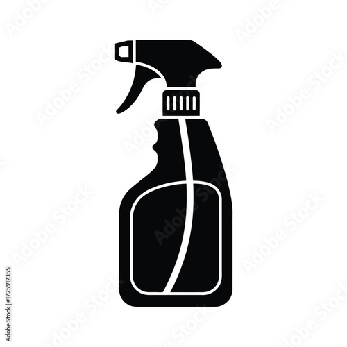 Simple black and white spray bottle icon
