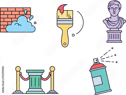 Creative art tools and elements for artistic expression and construction