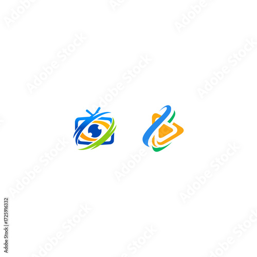 Abstract colorful swirling shapes representing technology and innovation