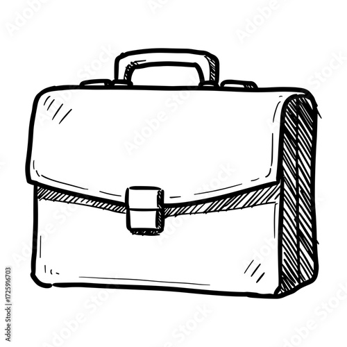 Hand Drawn Briefcase Doodle Sketch Business Office and Professional Career Illustration