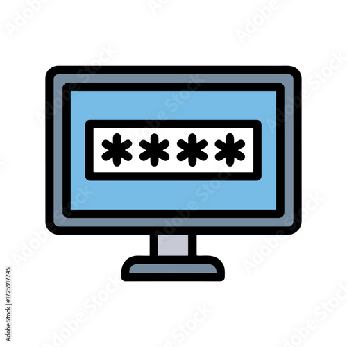 Computer Password Icon Representing Secure Login and Data Protection