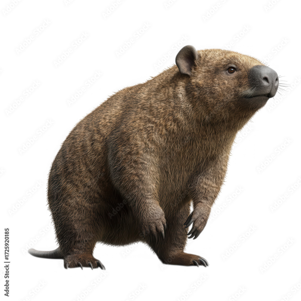 Fototapeta premium A realistic rendered wombat isolated on transparent background