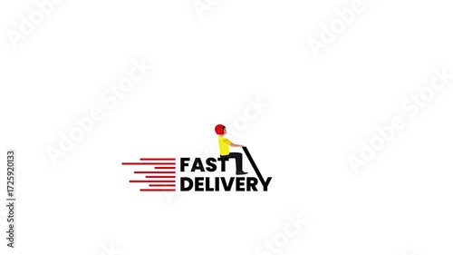 Fast home delivery animation, delivery, product delivery