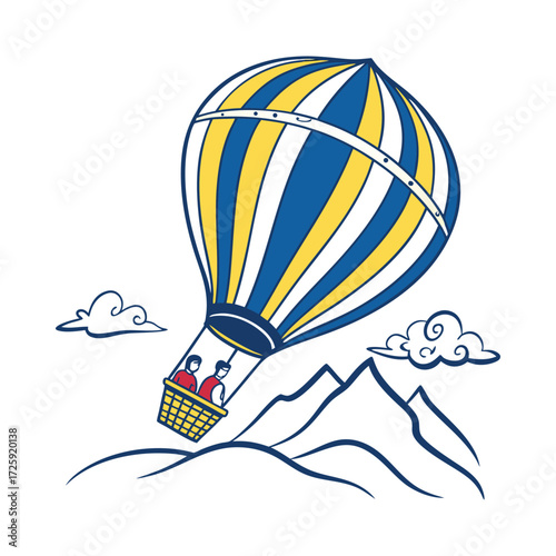 Hot air balloon adventure tourism logo design