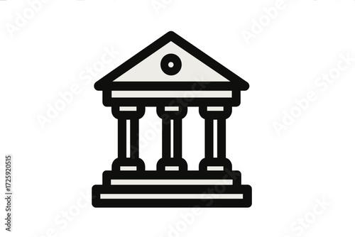 Government Capitol Building Symbol Vector Icon