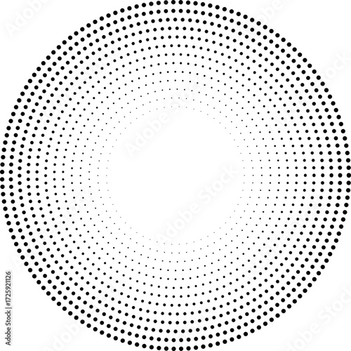 Circular oval frame with 13 concentric lines where inner lines are thinner and outer lines are thicker, without gradient.