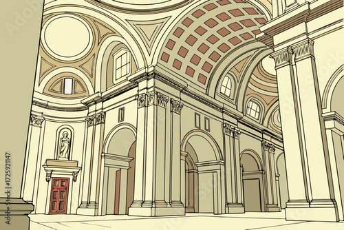 Cathedral Basilica of St. Joseph in San Jose, California, domed neoclassical design with ornate painted ceiling