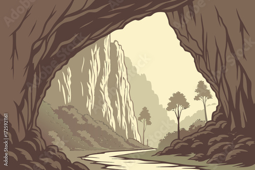 Cathedral Caverns in Alabama, massive entrance arch opening to towering formations