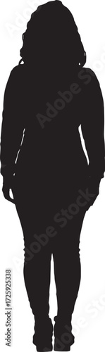 vector,silhouette of a back view of a woman standing