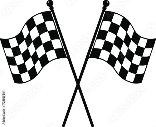 Checkered Racing Flags Vector EPS File | High Quality Editable Design, Digital Clipart, Scalable Graphic Illustration, Print Ready Artwork, Creative Template Download