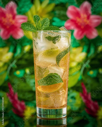 mojito cocktail with lime and mint