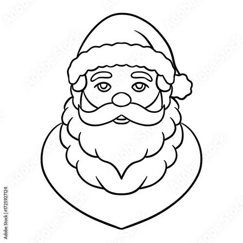 Christmas coloring page of Santa Claus for kids. Fun and simple outline illustration 