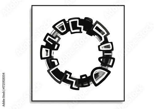 Black circle silhouette icon representing unity and simplicity on a plain background