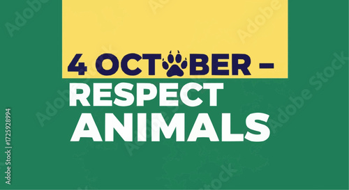 World animal day  world animal day october celebration respect animals awareness campaign for animal rights and welfare day vector