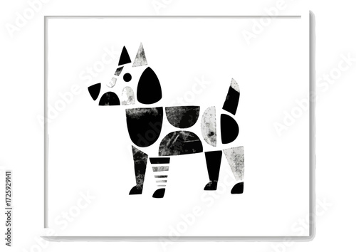 Stylized wolf silhouette in blue, representing wildlife and nature