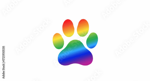 World animal day  rainbow paw print vector illustration for animal lovers, pet adoption, lgbtq+ pride, and veterinary clinics vector