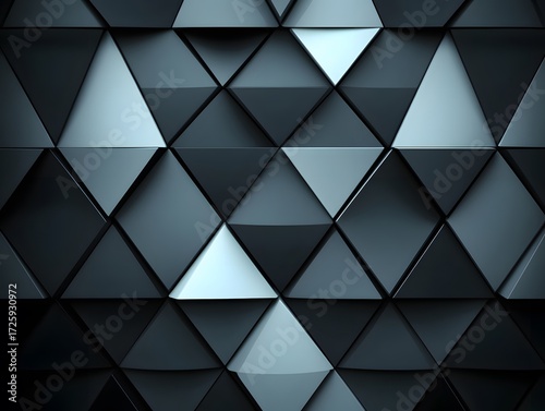 Abstract Dark Gray Triangular Geometric Pattern Background