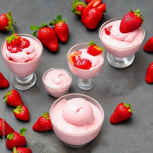strawberries ice cream