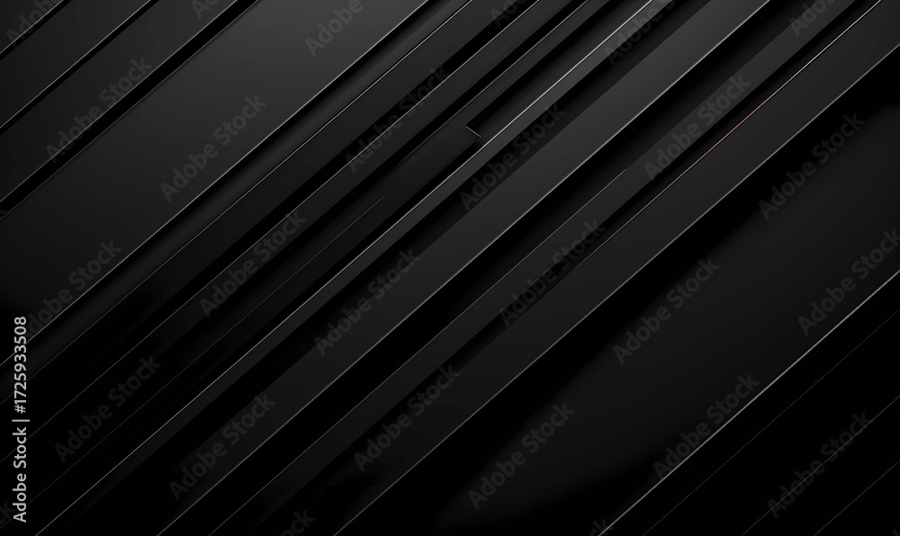 Obraz premium Black dark abstract linear design with lines background