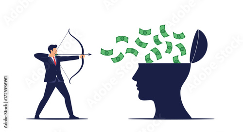 Aiming for financial success by targeting the mind with wealth and opportunity.