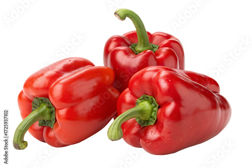 Red peppers isolated on transparent or white background, png