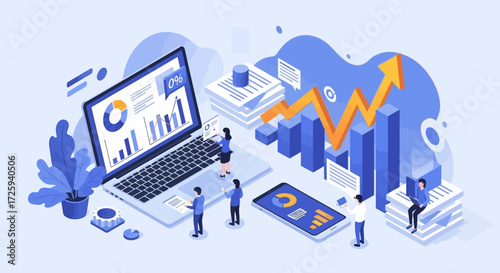 Data Visualization Tools for Business Analytics and Financial Performance Monitoring with Growth Charts and Market Trends