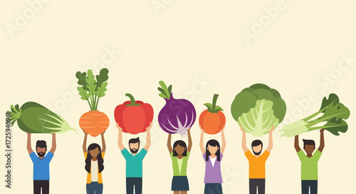 People of Diverse Backgrounds Unite to Showcase the Abundance of Fresh Healthy Produce Gathered from Local Gardens