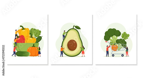 Healthy Fresh Vegetables and Fruits Collection Promoting a Balanced Diet and Vegetarian Lifestyle