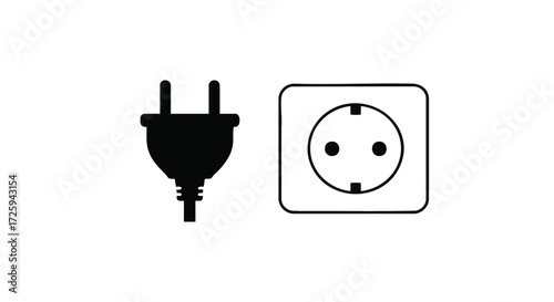 Electrical Plug and Socket Icon A Simple Representation of Power Connection