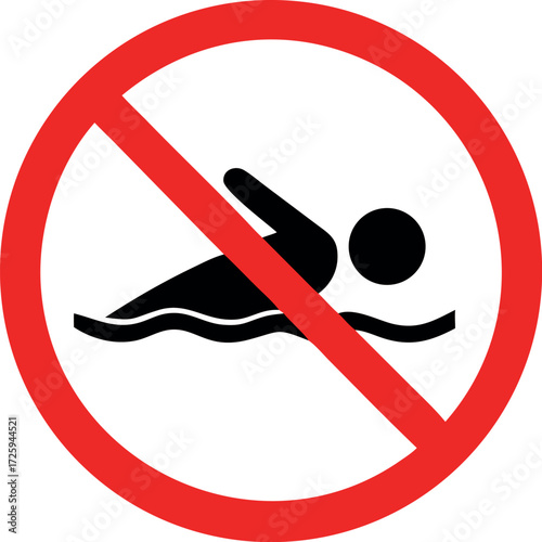 Swim don't allow icon vector
