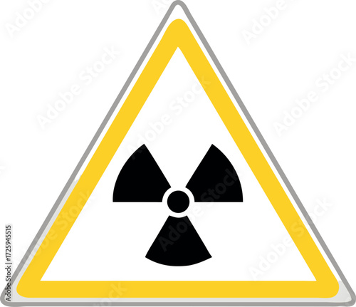 Radiation warning sign. Radioactive substances or ionizing radiation. International radiation sign Vector illustration.